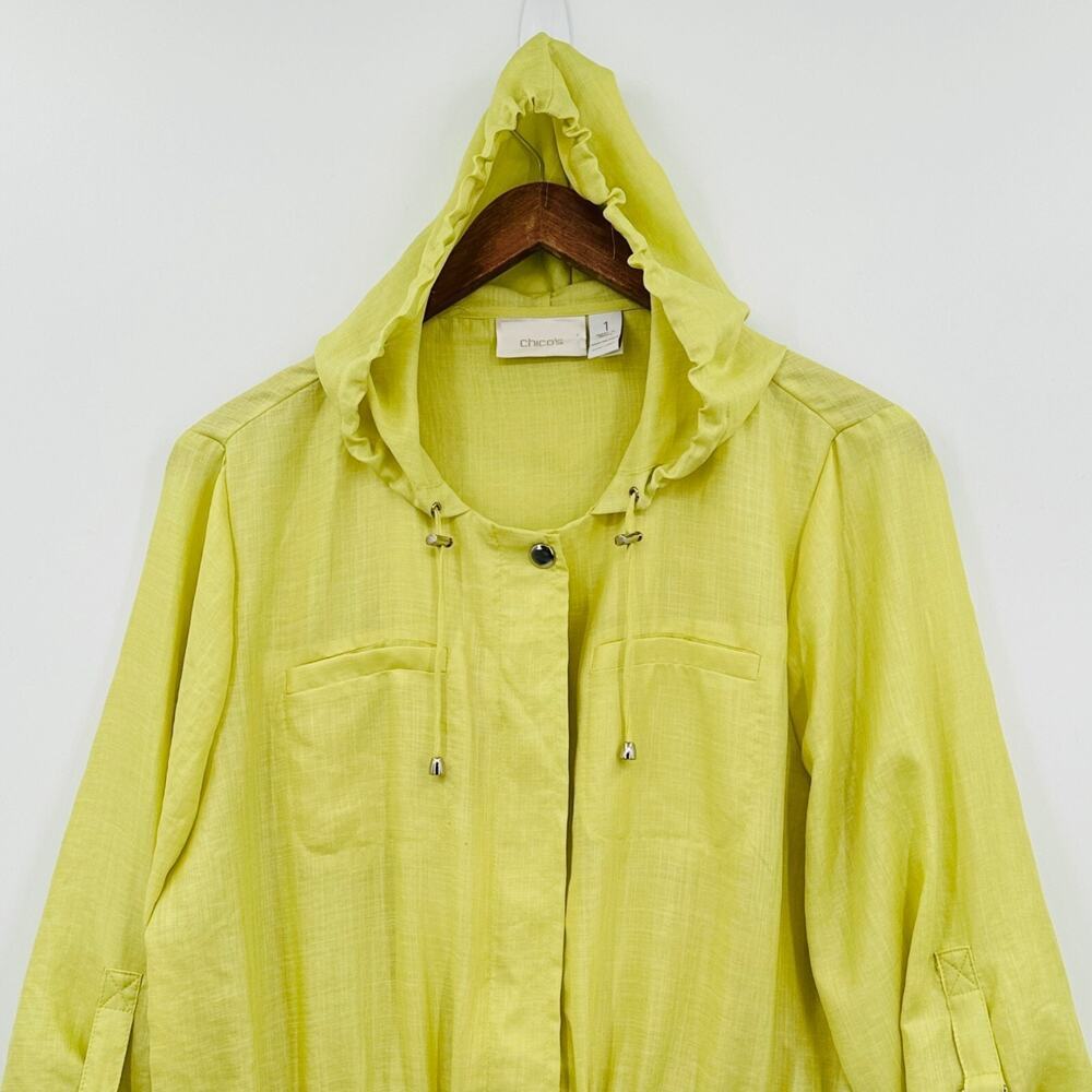 Chicos Travelers Ava Jacket Womens Size Medium Ultra Lightweight Green - Picture 7 of 8
